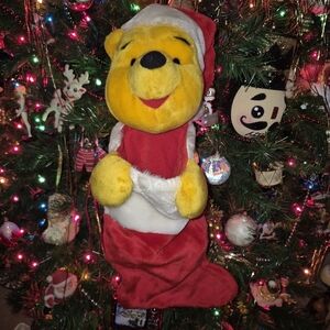 Disney Winnie the Pooh Christmas Stocking - Red and Yellow